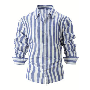 เสื้อเชิ้ตผู้ชายแบบทางการ ผ้าฝ้ายทวิล 100% ทรงเข้ารูป แขนยาว สำหรับธุรกิจและสำนักงาน รับทำโลโก้ตามสั่ง ผู้ผลิต OEM ระบายอากาศได้ดี - Product Image 6