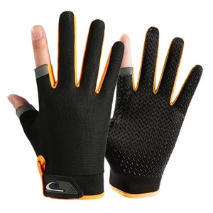 Gants de pêche en soie glacée antidérapants à haute élasticité, à doigts ouverts, protection UV, pour hommes et femmes - Product Image 2