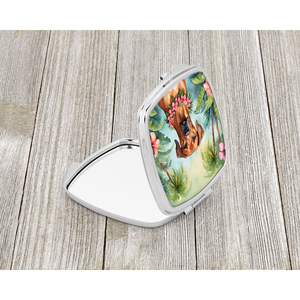 Women and Girls' Travel <b>Makeup</b> <b>Mirror</b> Rhodesian Ridgeback Luau Compact Decorative Folding Handheld Pocket Size Gift - Product Image 2