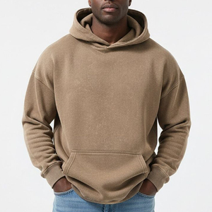 Sweat à capuche décontracté pour homme (bleu poussière) - Coupe classique et ajustée en coton French Terry avec poche kangourou, sweat à capuche personnalisé. - Product Image 3