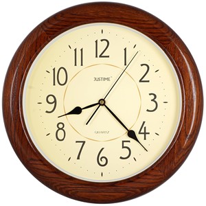 Horloge murale artisanale en bois de chêne avec chiffres romains - Design antique en gros - Product Image 2