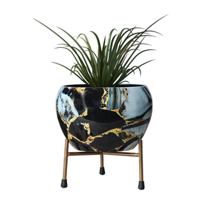 Macetas Metálicas con Soporte, Decorativas para Plantas de Interior, Decoración del Hogar, Sala de Estar, Oficina, Restaurante, Mesa, Jardín - Product Image 1