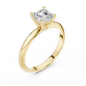 แหวนแต่งงานทองคำแท้ 14k คลาสสิก ประดับเพชรทรง Asscher น้ำหนัก 1 กะรัต เกรด E VS1 เพาะเลี้ยงในห้องปฏิบัติการ พร้อมใบรับรอง IGI สำหรับผู้หญิง - Product Image 2