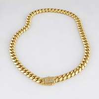 Collier cubain élégant en or massif 10K 14K 18K, inspiré du hip-hop, serti de diamants Moissanite, un incontournable pour les hommes