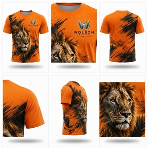 T-shirt personnalisé pour homme, sport, sérigraphié, 100 % polyester, écologique, manches courtes, couleur unie, respirant, léger - Product Image 5