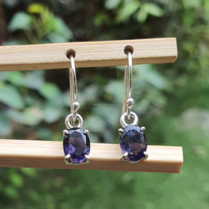 Elegante septiembre Birthstone azul Iolite pendientes hechos a mano 925 joyería de plata esterlina oro regalo de boda para compromiso de mujer - Product Image 3