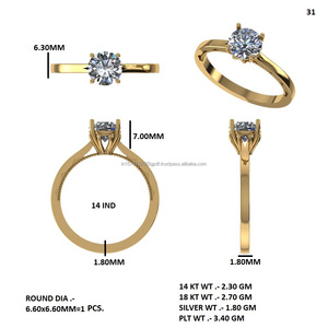 Bague de fiançailles solitaire ovale en or rose avec diamant, sertie de quatre griffes, pour femme - Product Image 5