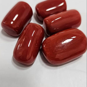 Coral rouge naturel italien de forme ovale, pierre précieuse de qualité supérieure, pierre précieuse en vrac pour la fabrication de bijoux - Product Image 1