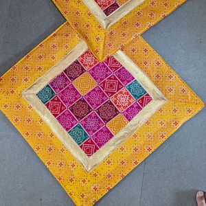 Handmade Pooja Aasan Mats for Worship Set of 2 Traditional Indian Prayer Mats for Temple Home <b>Mandir</b> Decoration and Festival Use - Product Image 4