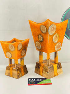 Customized Wooden and Epoxy Resin Arabic <b>Bakhoor</b> Burner Wood Incense Burner Mukhbar <b>Oud</b> Mabkhara for Wedding Gift By FWE - Product Image 4