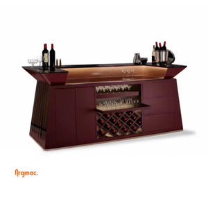 Ensemble de bar en bois de luxe Argmac 8x2 pieds, comptoir de bar contemporain sur mesure pour la maison, l'hôtel, le club ou le bar - Product Image 1