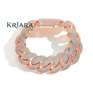 Bracelet chaîne en moissanite S925 plaqué or 22 carats, taille brillant rond, micro-incrustation, luxe, unisexe - Product Image 3