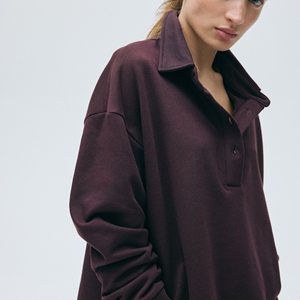 Sudadera con Capucha y Estampado de Letras para Mujer, Tejida en Algodón Azul, Estilo Preppy, Ropa de Invierno, Manga Larga, Corte Regular, 180g - Product Image 4