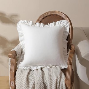 Funda de Cojín con Volantes, Estilo Clásico, 100% Algodón, Cierre de Sobre, Decoración para el Hogar, Fundas de Almohada - Product Image 2