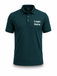 Camiseta de Golf para Hombre, Color Verde Oscuro, 100% Algodón, Manga Corta, Tejido Transpirable, Informal, con Logotipo Estampado en la Parte Delantera - Product Image 1