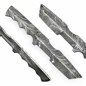 Lame de couteau en acier Damas forgée à la main de haute qualité, pour la fabrication de couteaux, utilisation en extérieur, meilleure matière première - Product Image 5