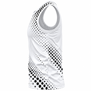 <b>Men's</b> <b>White</b> Dot Printed Tank Top Breathable Polyester Sleeveless Crew Neck Sporty <b>Vest</b> - Product Image 3
