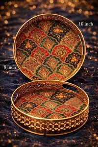 Juego de tarros y bandejas de cuerno Pichwai, hechos a mano con tacto real, con diseño de animales indios, para regalo de recuerdo, al por mayor - Product Image 3