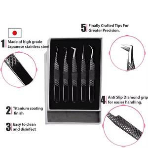 แหนบต่อขนตา Morje Surgical Rainbow สแตนเลสสตีล ขนาด 10 มม. ปลายเรียบสำหรับต่อขนตา - Product Image 2