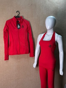 <b>Red</b> <b>Halter</b> <b>Neck</b> Yoga Set Women Breathable Camisole <b>Top</b> and Flare Leggings Activewear Lounge Outfit - Product Image 3