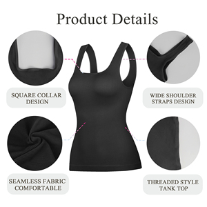 Venta al por mayor: Top sin mangas para mujer con cuello cuadrado, chaleco sin costuras, faja moldeadora de cintura, body reductor para mujer, precio económico. - Product Image 3