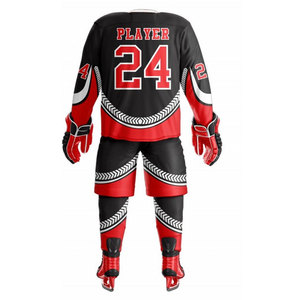 ชุดยูนิฟอร์มฮอกกี้น้ำแข็งแบบกำหนดเอง กันน้ำ แห้งเร็ว ผลิตจากโพลีเอสเตอร์ 100% พร้อมลายพิมพ์แบบซับลิเมชั่น ปรับแต่งชื่อและโลโก้ได้ - Product Image 2