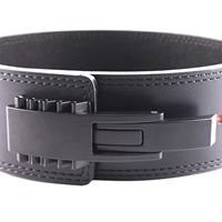Ceinture de soutien lombaire respirante en cuir de vachette avec logo personnalisé pour la musculation, l'haltérophilie, unisexe
