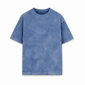 เสื้อยืดโอเวอร์ไซส์ถักแบบสั่งทำพิเศษ สีพื้นฟอกกรด สำหรับผู้ชาย ผ้าฝ้าย 100% เนื้อหนา สีกรมท่า บริการ OEM คุณภาพสูง แห้งเร็ว - Product Image 4