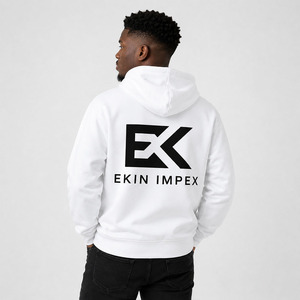 Custom Full <b>Zip</b> Hoodie Men Heavyweight Fleece Hooded Sweatshirt Plain <b>White</b> <b>Zip</b> <b>Up</b> Hoodie OEM Private Label - Product Image 4