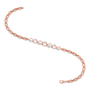 Interwoven Oval Link Diamond Accent <b>Bangle</b> <b>Bracelet</b> - Product Image 4