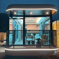 Maison préfabriquée de luxe sur mesure de style européen, capsule spatiale mobile pour hôtels et stations balnéaires, fabriquée en panneaux sandwich, salles de bain en acier