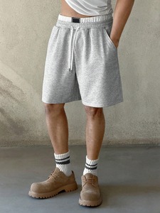 Customized Logo Sportswear Workout Woven <b>Light</b> Weight Breathable Nylon Men Double Waist Gym Shorts <b>Cheap</b> Price Wholesale - Product Image 6