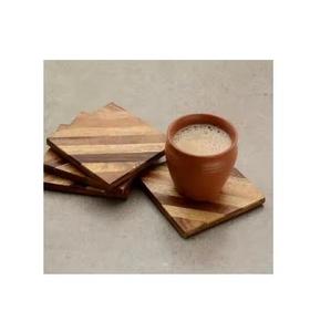 Juego de Posavasos de Madera Ecológicos con Color Personalizado, Diseño Moderno, Logotipo Personalizado, Uso en Múltiples Ocasiones para Decoración del Hogar - Product Image 1