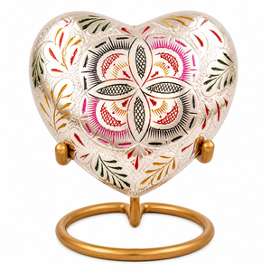 Beautiful Colorful Butterfly Engraved Heart Shaped Eco-Friendly Durable Pet <b>Memorial</b> <b>Keepsake</b> Urn with Storage for Funeral Ashes - Product Image 3