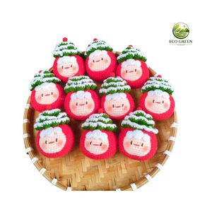 Handmade Crochet Xmas Stuffed Plush Toys Santa Claus Christmas Tree Reindeer Snowman Gift Keychain Set - Product Image 4