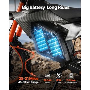 Moto Elettrica da Strada per Adolescenti e Adulti, Motore 2000W, Velocità 31 MPH, Autonomia Massima 31 Miglia, Batteria 48V 22.5Ah - Product Image 3