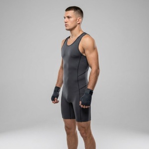 Combinaison de lutte et d'haltérophilie unisexe personnalisée, impression par sublimation vintage, séchage rapide, ajustée, en spandex/polyester pour hommes et femmes - Product Image 3