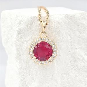 Vente en gros tendance de colliers à breloques en laiton plaqué or 14 carats plaqué 4 couches de cristal chaîne gourmette bijoux de fête pour femmes - Product Image 3