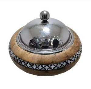 White Powder Modern Elegant Casserole Round Hotpot Ramadan Special Food <b>Warmer</b> Stainless Steel Hot Pot <b>Buffet</b> for Food Serving - Product Image 3