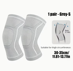 Genouillères respirantes en éponge épaisse tricotée, protection et soutien pour le volley-ball et le basketball, à enfiler, unisexe, toutes saisons, gris - Product Image 2