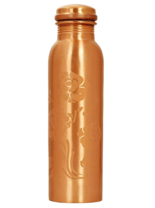 Custom Logo Pure Copper Water Bottle Natural Copper <b>Tone</b> <b>Red</b> Rose Design Metal Hydration Vessel Jointless Body - Product Image 3