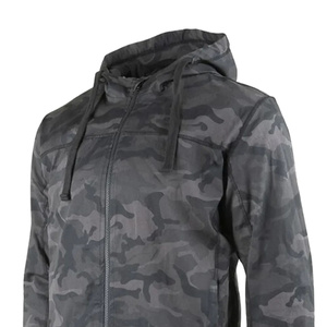 Men's Royal Blue Hooded Zip-Up Sweatshirt Regular Fit Solid Color Casual Autumn Wear French Terry Fabric - Product Image 3