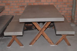 Mesa de centro con patas de madera de cemento superior de alta calidad moderna, juego de mesa de comedor, fabricante de Vietnam, sala de Estar, comedor, uso de mármol - Product Image 4
