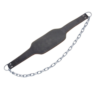 เข็มขัดยกน้ำหนักหนังแท้สำหรับออกกำลังกาย ยี่ห้อ Professional Gym พร้อมโลโก้แบบกำหนดเอง สายโซ่ และหัวเข็มขัดปรับแต่งได้ - Product Image 3