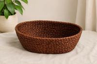 Panier de rangement tressé artisanal en fibres naturelles, style rustique, pour l'organisation domestique et la décoration intérieure (vente en gros)
