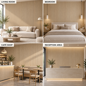 Paneles de Pared de Madera Modernos con Diseño de Rayas, Decoración Interior de Estilo Minimalista, Panel Flexible de Madera Sólida - Product Image 3