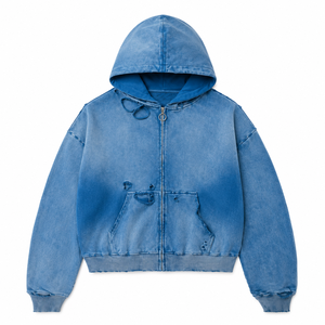 Wholesale Heavyweight Cotton <b>Zip</b> Up Hoodie OEM Men's <b>Zip</b> Hoodie Custom Blank <b>Zip</b> Hoodie Men - Product Image 6
