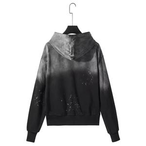 Sweat à capuche décontracté pour homme en coton premium, tricoté, effet vieilli, coupe ample, style streetwear vintage, manches longues - Product Image 2