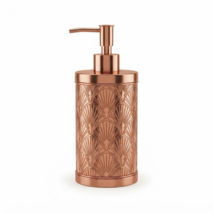 Silver Hammered Ceramic <b>Soap</b> Dispenser Metallic Texture Liquid <b>Hand</b> Wash Pump Bottle <b>Refillable</b> Lotion Dispenser For Hotel Home - Product Image 4