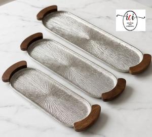 Plateaux de service ronds en métal gaufré pour aliments et chocolats, vaisselle la plus vendue, ustensiles de cuisine, plateaux pour la maison, provenance Inde - Product Image 3